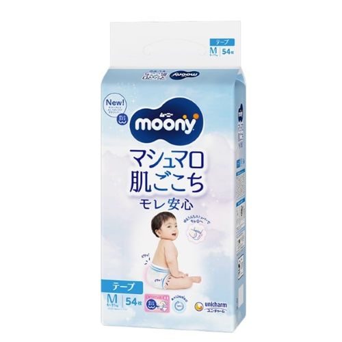 【送料無料】ユニ・チャーム ムーニーマシュマロ肌ごこちモレ安心Ｍ54枚×4個 (1ケース)