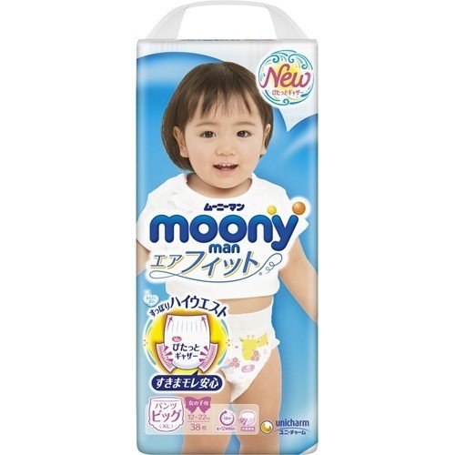 【送料無料】 ユニ・チャーム ムーニーマン 女の子 BIG 38枚×4個入 (1ケース)