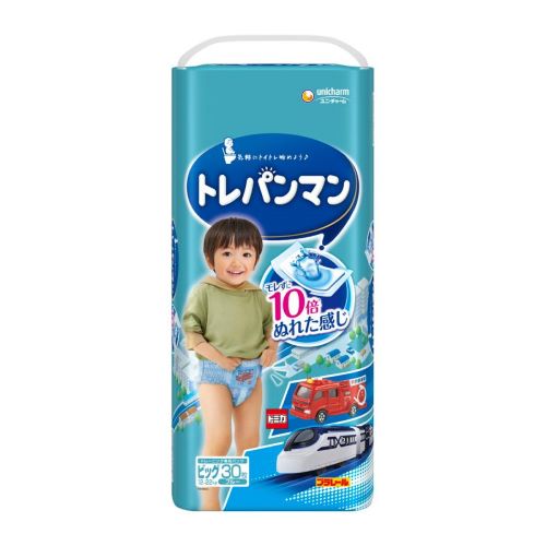 【送料無料】ユニ・チャーム トレパンマン ブルー ビッグ トイレトレーニング専用パンツ 30枚×4個（1パック）