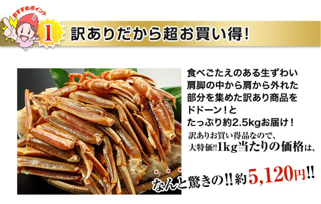 491：訳あり折れ生ずわいがに（約2.5kg）