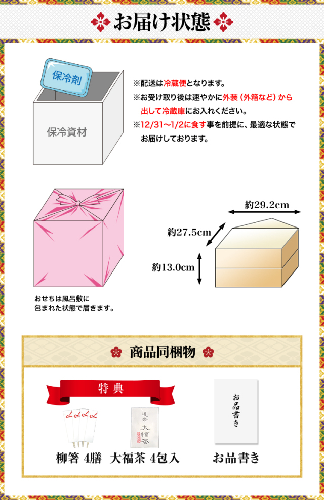おせち：道楽十四代政治郎完全監修 伝統京おせち うけもち【699】