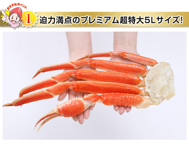 ズワイガニ　10肩 758：プレミアム超特大5Lボイルずわいがに肩脚10～12肩(総重量約5Kg)