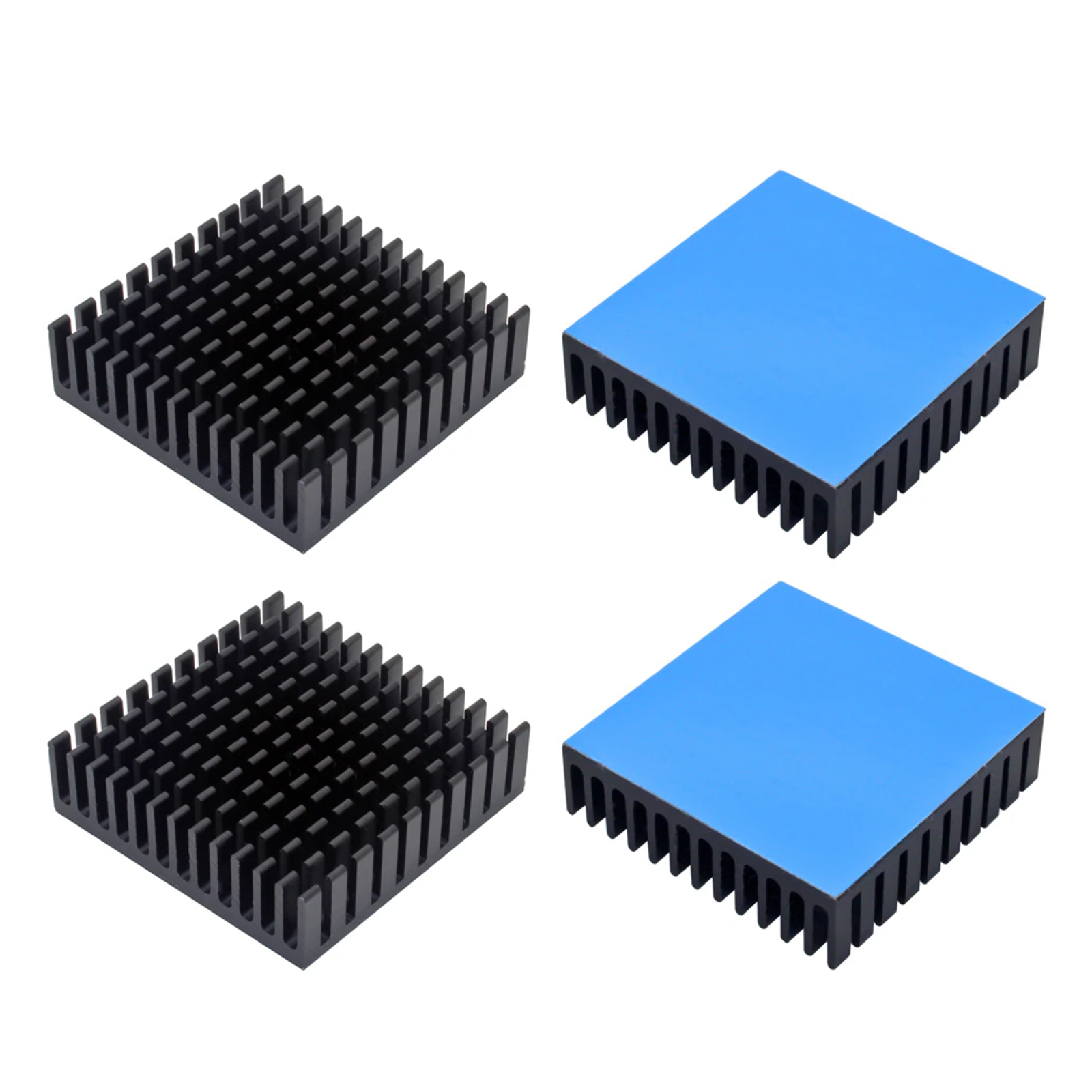 Skynew ヒートシンク 熱伝導両面テープ付き アルミニウム 40x40x11mm 熱暴走対策 PC 冷却フィン HS404-4