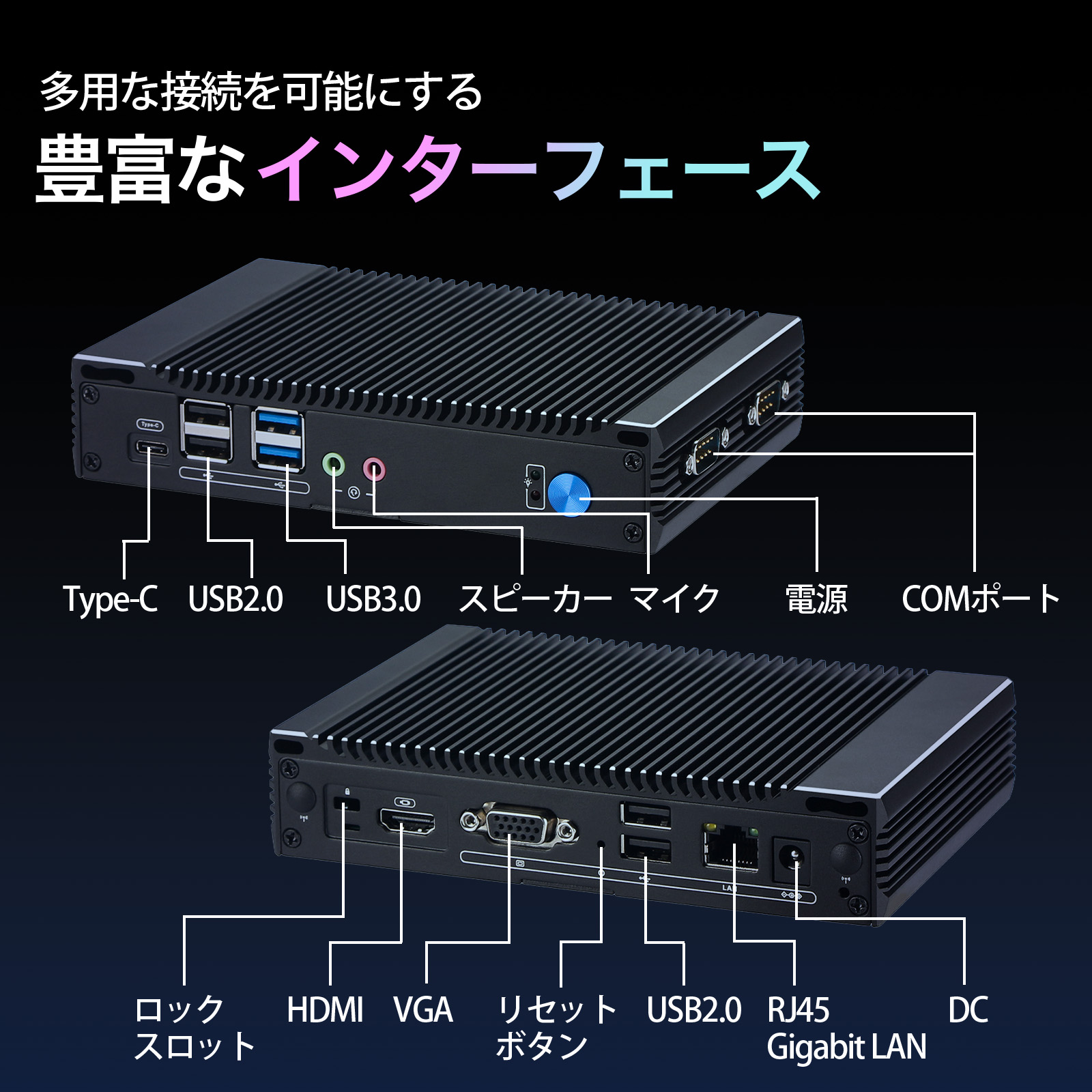 M2S+の各種接続端子