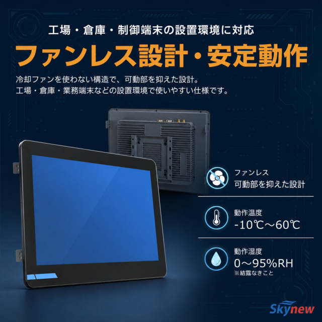 A15産業用タッチパネルPC｜15.6型・RS485・LAN×2・ファンレス｜Skynew