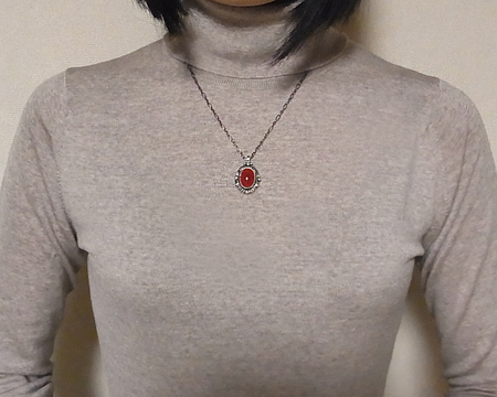 ジョージ ジェンセン] 1995 イヤーペンダント 復刻 （カーネリアン）