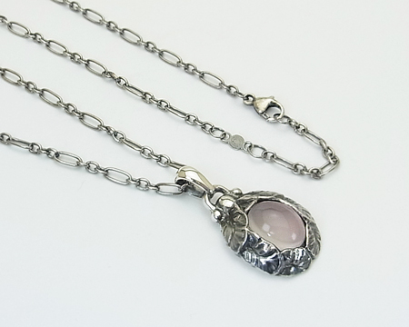 ジョージ ジェンセン] 1997 イヤーペンダント 復刻 （ローズクォーツ）