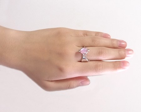 ジョージ ジェンセン] リング デュウ・ドロップ （ローズクォーツ)