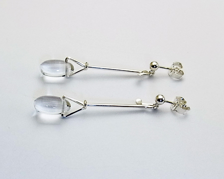 ジョージジェンセン ピアス デュウ ドロップ クォーツ クリア シルバー  