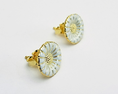 ジョージ ジェンセン] ピアス デイジー － ホワイト （ゴールド) 