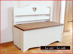 フレンチカントリー家具「ベンチボックス（収納型）W95／Le ciel