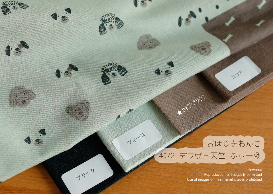 ４０/２デラヴェ天竺 おはじきわんこ【ふぃーゆ】