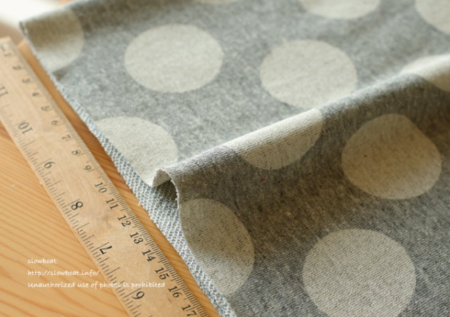 リプロコットンガーゼ裏毛マカロンドット【グレー】