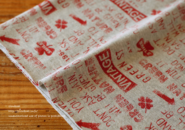 オーガニックコットン/４０/２天竺 clover 【グレー×カーディナルレッド】