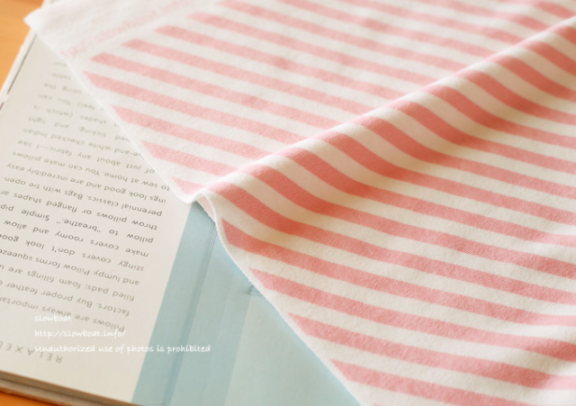 ４０/スムース ななめボーダー 【マカロンピンク】