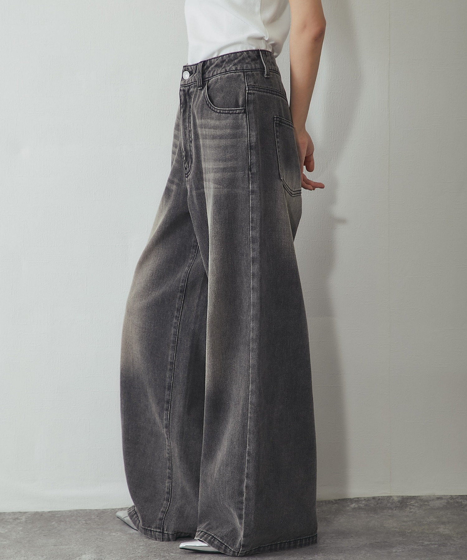 コクーンシルエットワイドデニムパンツ【品番: as50553】