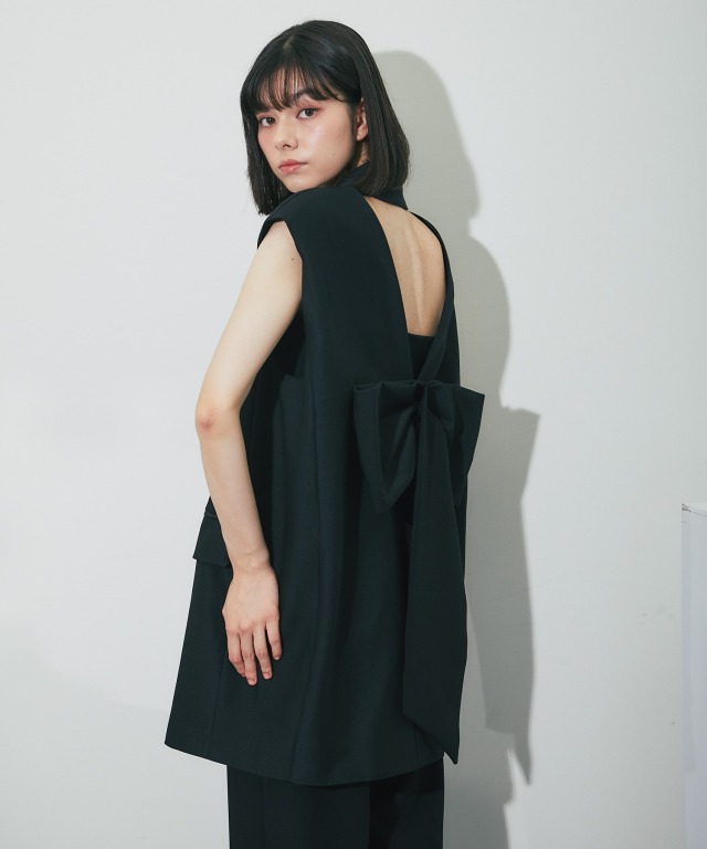 後ろリボンダブルジャケットジレ【品番:ARS0800】