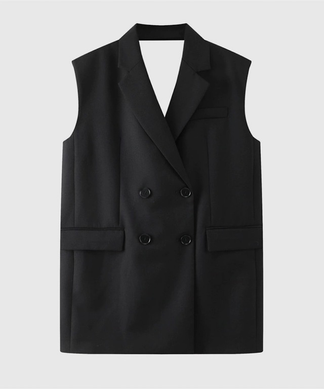 後ろリボンダブルジャケットジレ【品番:ARS0800】