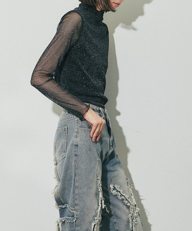 アドーア　トップス　長袖 ラメ入り長袖トップス 【品番: as2-5052】 ANOTHER S