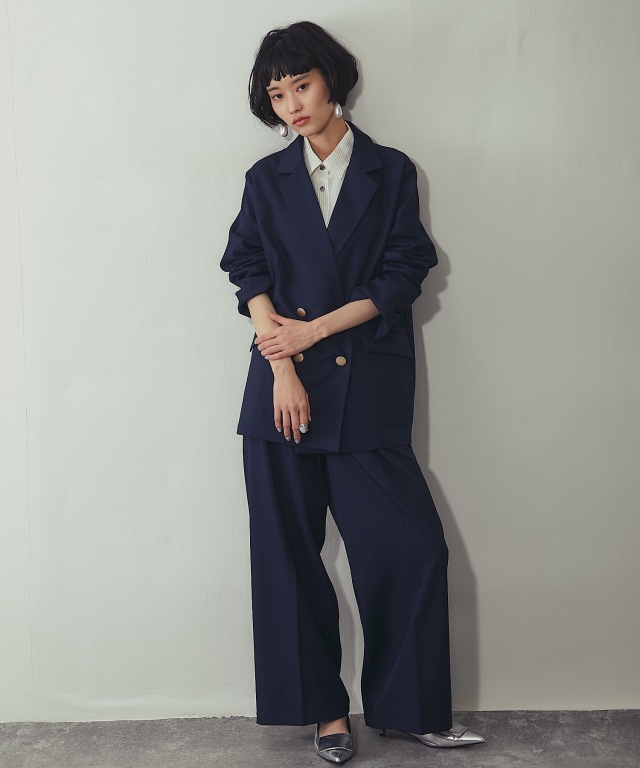 ダブルジャケット＆ワイドパンツセットアップスーツ【品番：as247644263578】