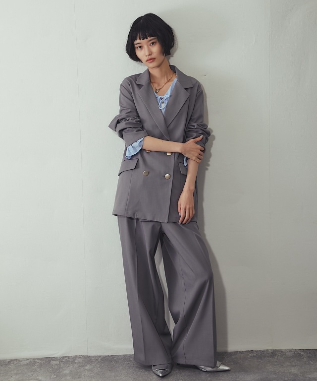 セットアップ ダブルスーツ 英国式 ワイドパンツ ダブルジャケット＆ワイドパンツセットアップスーツ【品番