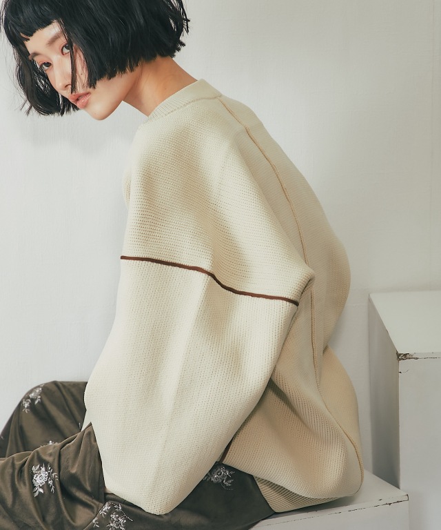 ダンボールニットコクーンラインプルオーバー【品番：as25056】