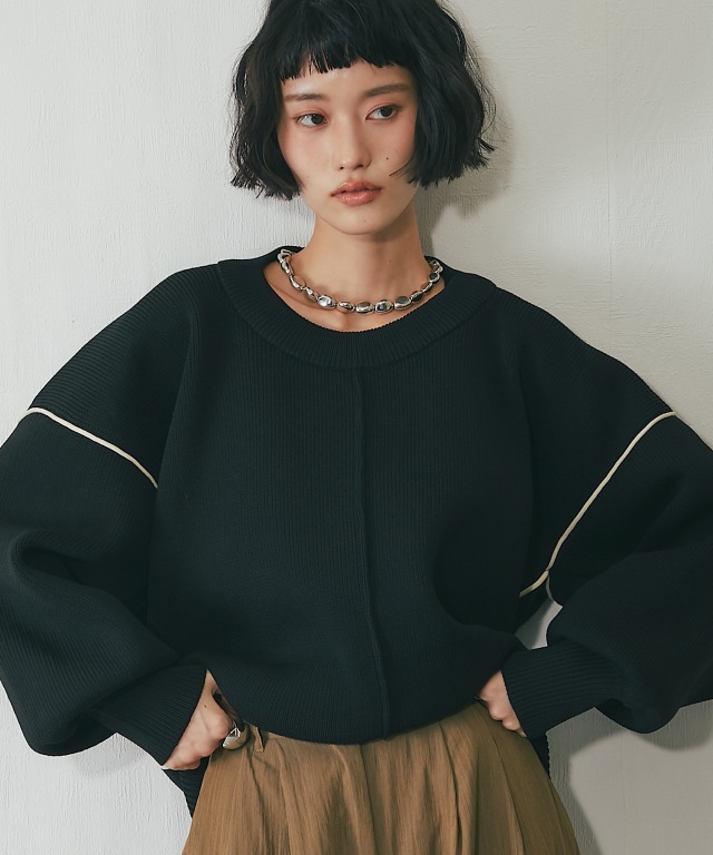 ダンボールニットコクーンラインプルオーバー【品番：as25056】