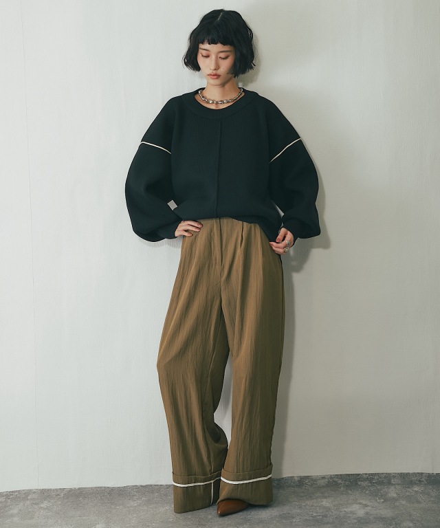 ダンボールニットコクーンラインプルオーバー【品番：as25056】