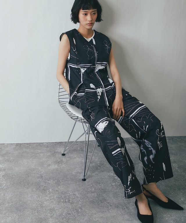 セットアップ対応】花柄プリント柄アブストラクト柄パンツ【品番