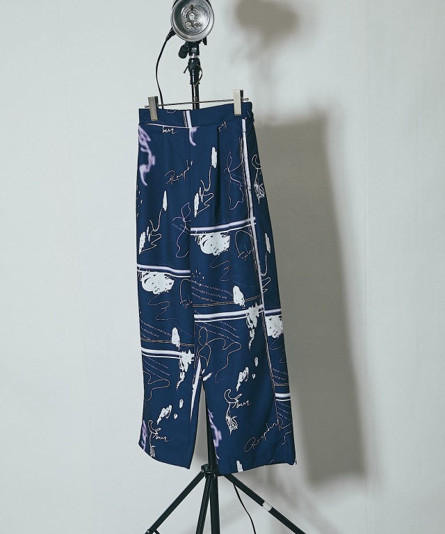 セットアップ対応】花柄プリント柄アブストラクト柄パンツ【品番