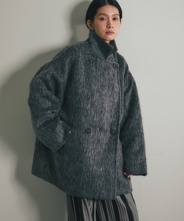 【期間限定】crewre マイルドシャギーウールPコート ペールカーキ コート NO．65 HEAVY WOOL OVERSIZED COAT