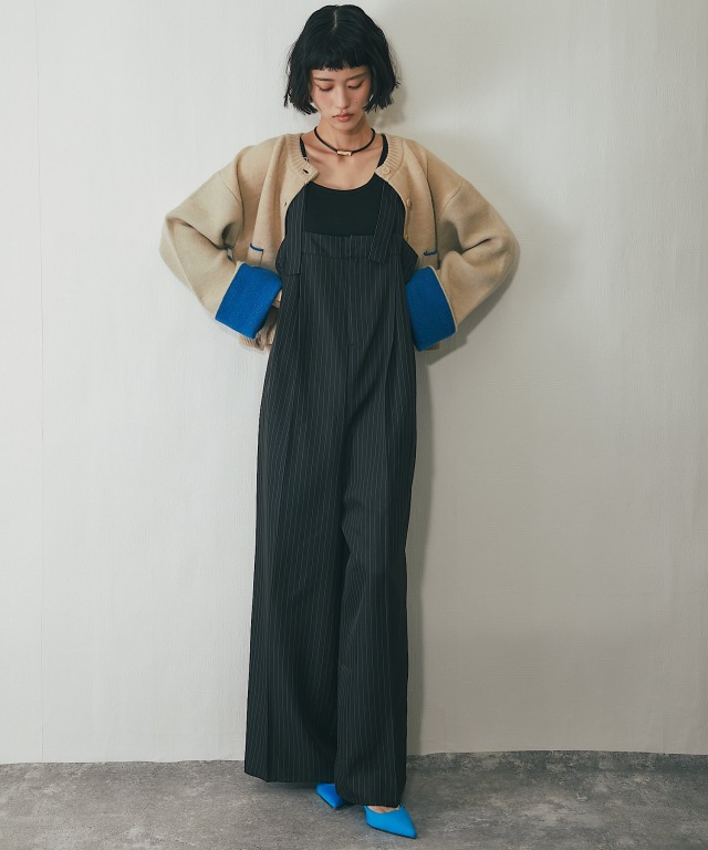 ピンストライプベアサロペット【品番: as32185】