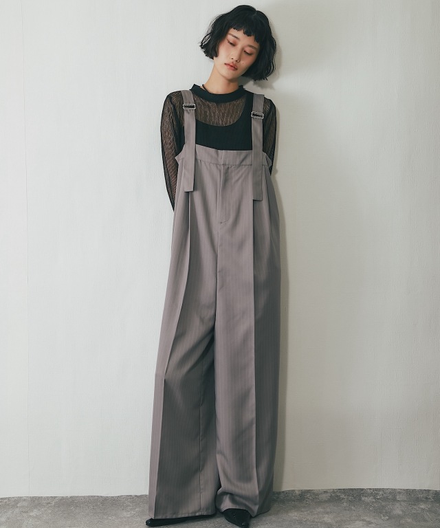 ピンストライプベアサロペット【品番: as32185】