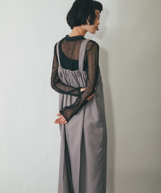 ピンストライプベアサロペット【品番: as32185】