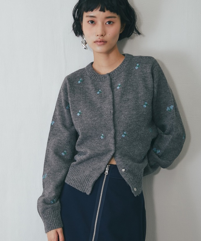 【美品】Y's 黒 花柄刺繍 長袖カーディガン 美品】Y´s 黒 花柄刺繍 長袖カーディガン