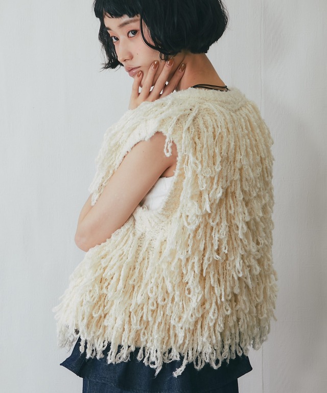 フリンジニットベスト【品番: asA1357】