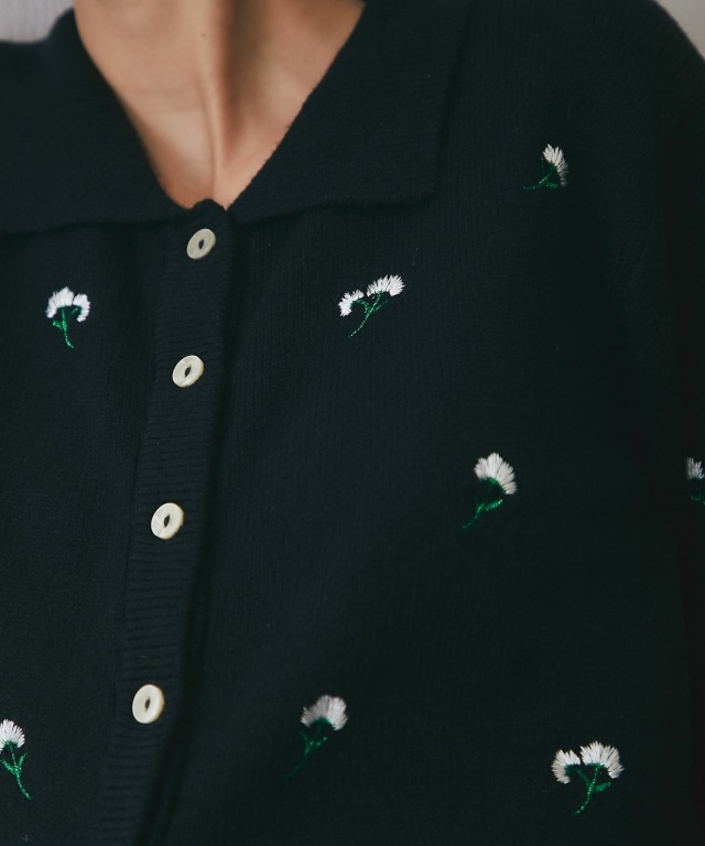 コウタグシケン　カーディガン 花柄刺繍 Kota Gushiken/コウタグシケン】Floating Flower Washi Cardigan