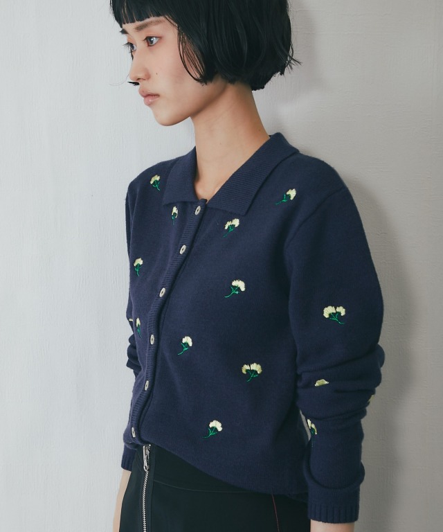 HANAEMORI 花柄刺繍 長袖カーディガン 　新品未使用♡ somari imagination花柄手刺繍ニットカーディガン』