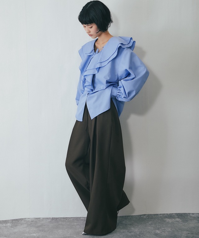 ブロードコード刺繍シャツ【品番：asF3685】