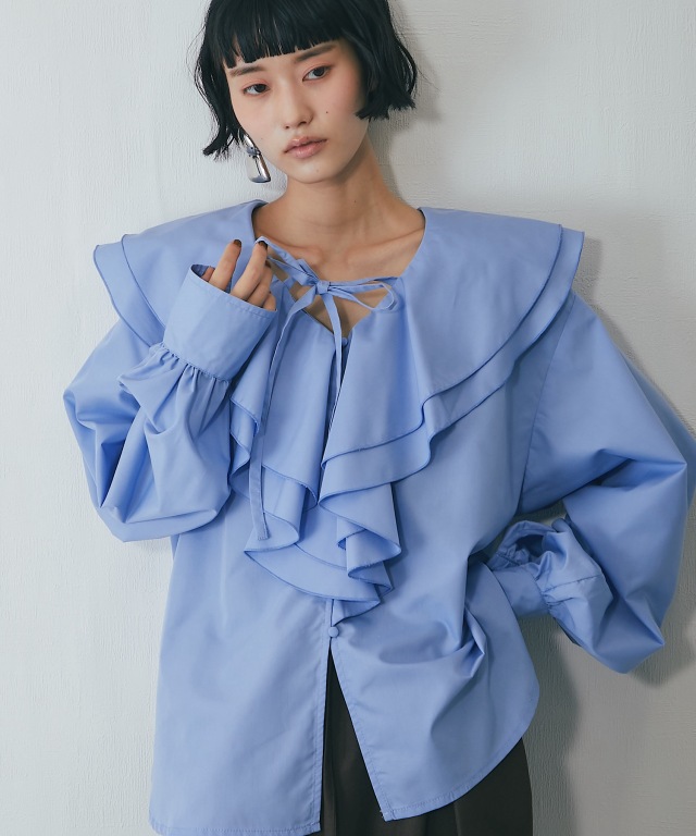 ブロードフリルカラーシャツ【品番：asA3372】