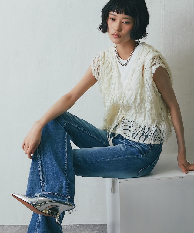刺繍レースシアーベスト【asF3268】