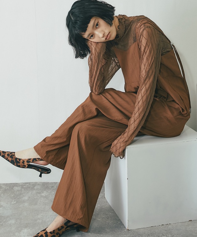 リネンライクビスチェ風サロペット【品番: asF3637】