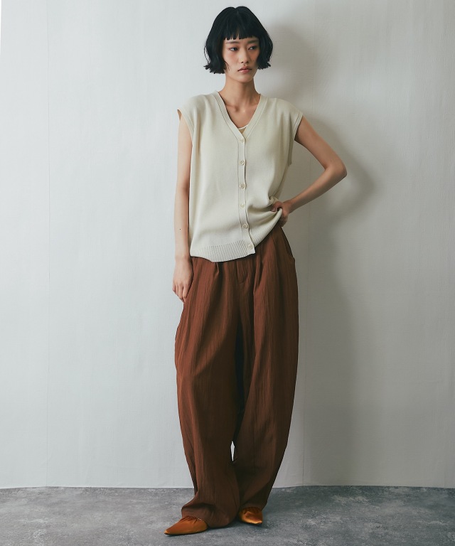 【美品】パンツセットアップ36 S セットアップ対応】リネンライクカーブパンツ【品番: asF3638】