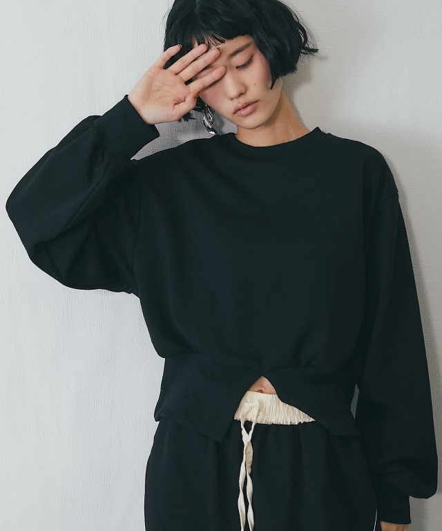 セットアップ可クロップド丈裏毛プルオーバー【品番：asR2246】