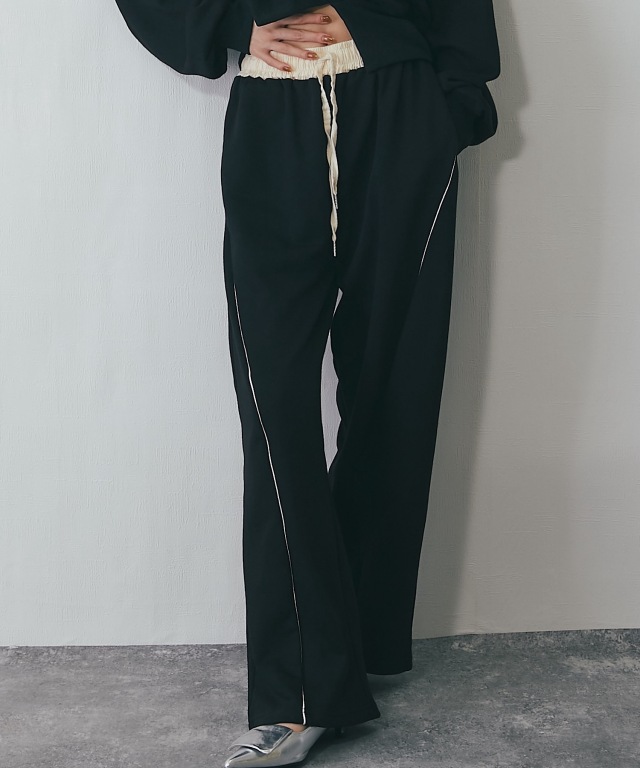 セットアップ可裏毛カーブラインワイドパンツ【品番：asR2250】