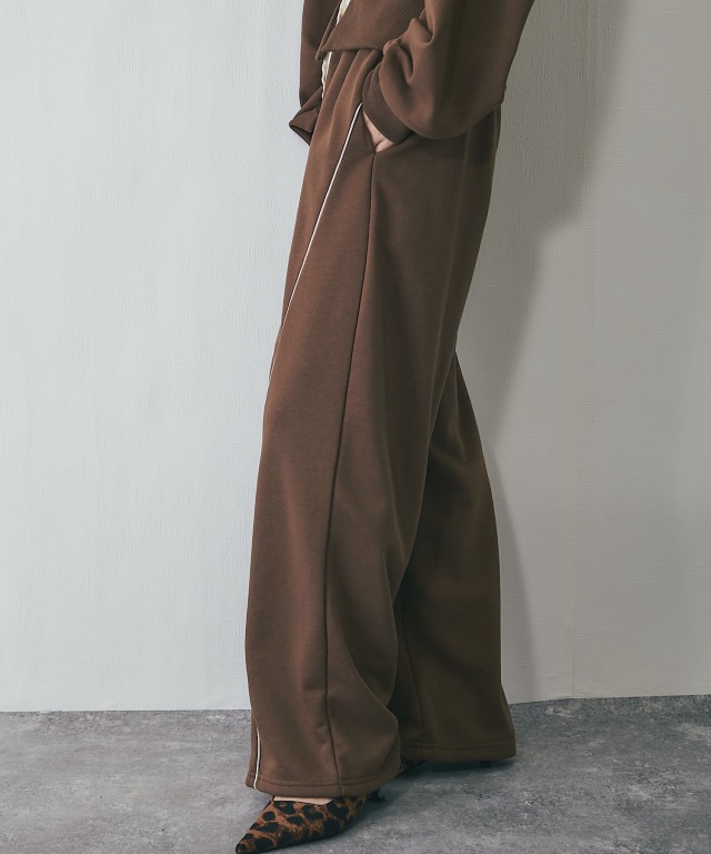 セットアップ可裏毛カーブラインワイドパンツ【品番：asR2250】