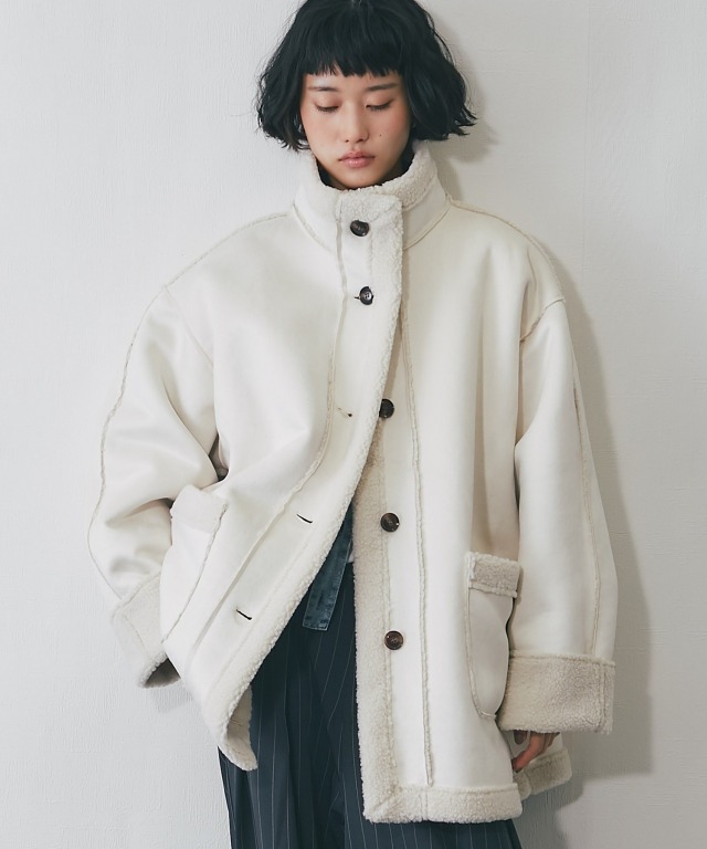 フェイクムートンスタンドコート【品番：asR3886】