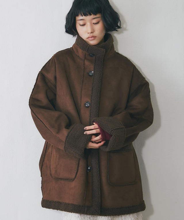 フェイクムートンスタンドコート【品番：asR3886】