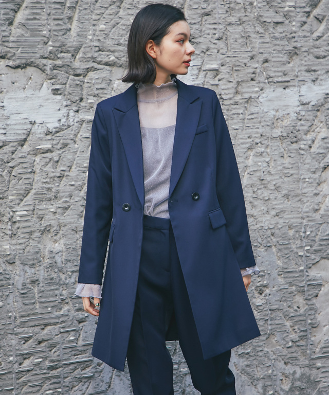 ウォッシャブル/手洗い可能】 ロング丈テーラードジャケット