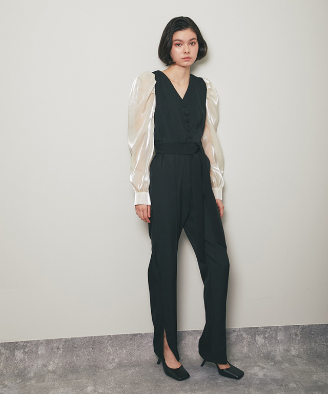 バルーン袖オールインワン 【品番: so1-131】 SMILE ORCHID